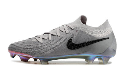 Unisex Nike Phantom Luna Elite NU FG Firm Ground Low-Tops Football Boots - Grey/Black/Blue
