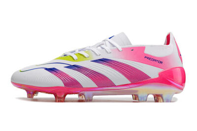 Men's Adidas Predator Accuracy Elite FG Firm Ground Low-Tops Football Boots - White/Pink/Purple