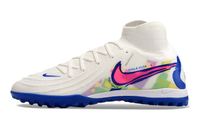 Men's Nike Phantom GX 2 Luna Elite TF Artificial Turf High-Tops Football Shoes - White/Blue/Pink