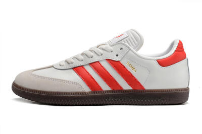 Men's Adidas Samba Messi Indoor TF Artificial Turf Low-Tops Football Shoes - Grey/White/Red