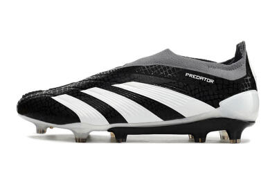 Men's Adidas Predator Accuracy+ Laceless FG Firm Ground Low-Tops Football Boots - Black/White/Grey