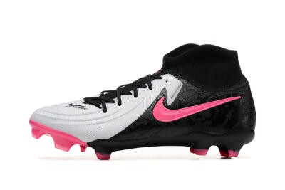 Men's Nike Phantom Luna Elite FG Firm Ground High-Tops Football Boots - White/Black/Pink