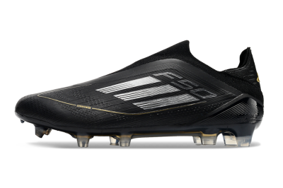 Men's Adidas F50 Adizero FG Firm Ground Low-Tops Football Boots - Black/Silver/Gold