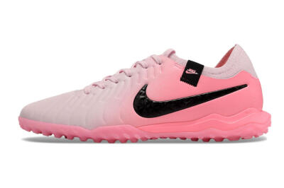 Men's Nike Tiempo Legend 10 Elite TF Artificial Turf Low-Tops Football Shoes - Pink/White/Black