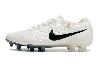 Men's Nike Tiempo Legend 10 Elite FG Firm Ground Low-Tops Football Boots - White/Blue