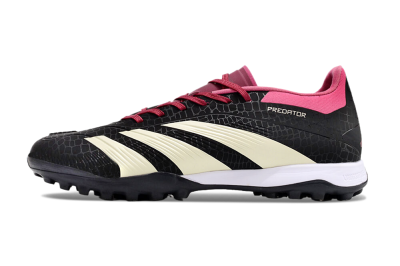 Men's Adidas Predator 24 Elite TF Artificial Turf Low-Tops Football Boots - Black/Beige/Pink