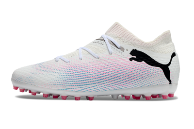 Men's Puma Future Ultimate MG Multi Ground Low-Tops Football Boots - White/Pink/Blue/Black