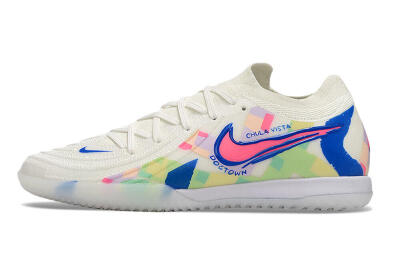 Men's Nike Phantom GX 2 Elite IC Indoor & Futsal Low-Tops Football Shoes - Beige/Blue/Yellow/Pink