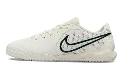 Men's Nike Tiempo Legend 10 Academy IC Indoor & Futsal Low-Tops Football Shoes - White/Green