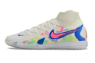 Men's Nike Phantom Luna Elite NU IC Indoor & Futsal High-Tops Football Shoes - Beige/Blue/Yellow/Pink