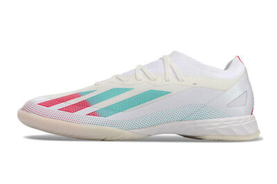 Men's Adidas X Crazyfast.1 IC Indoor & Futsal Low-Tops Football Shoes - White/Red/Jade