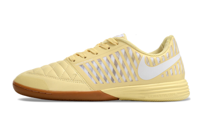 Men's Nike Lunar Gato 2 IC Indoor & Futsal Low-Tops Football Shoes - Yellow/White/Brown