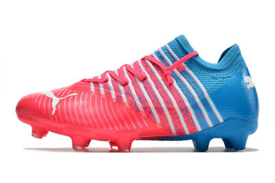 Men's Puma Future Z 1.3 Instinct FG Firm Ground Low-Tops Football Boots - Pink/Blue