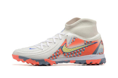 Men's Nike Phantom Luna 2 Elite TF Artificial Turf High-Tops Football Shoes - White/Pink/Yellow