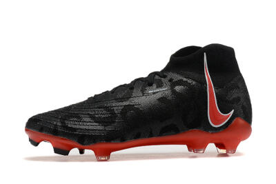 Men's Nike Phantom Luna Elite UN FG Firm Ground High-Tops Football Boots - Black/White/Red
