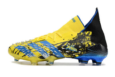 Unisex Adidas Predator Freak.1 Marvel FG Firm Ground High-Tops Football Boots - Yellow/Blue/Black