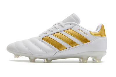 Men's Adidas Copa Mundial.1 FG Firm Ground Low-Tops Football Boots - White/Gold