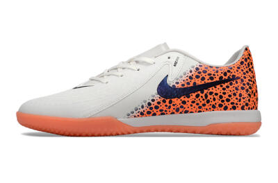 Men's Nike Phantom GX 2 Acad LV8 IC Indoor & Futsal Low-Tops Football Shoes - White/Blue/Orange