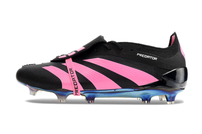 Men's Adidas Predator Elite Foldover Tongue FG Firm Ground Low-Tops Football Boots - Black/Pink/Gold