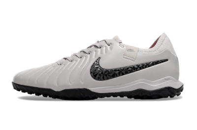 Men's Nike Tiempo Legend 10 Pro TF Artificial Turf Low-Tops Football Shoes - Grey/Black/Pink
