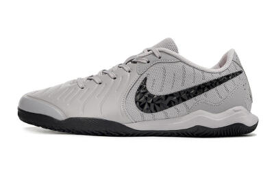Men's Nike Tiempo Legend 10 Academy IC Indoor & Futsal Low-Tops Football Shoes - Grey/Black/Pink
