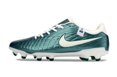 Men's Nike Tiempo Legend 10 Academy FG Firm Ground Low-Tops Football Boots - Green/Beige/White