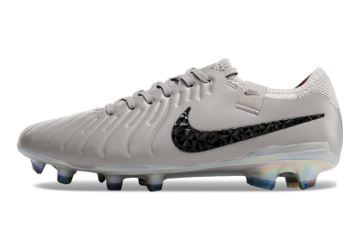 Men's Nike Tiempo Legend 10 Elite FG Firm Ground Low-Tops Football Boots - Grey/Black/Gold