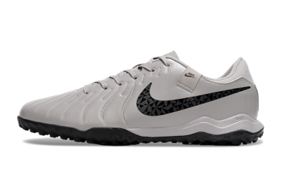 Men's Nike Tiempo Legend 10 Academy TF Artificial Turf Low-Tops Football Shoes - Grey/Black/Pink