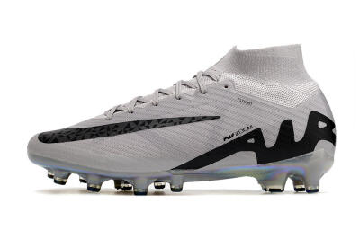 Men's Nike Air Zoom Mercurial Superfly 9 Elite AG Artificial Grass High-Tops Football Boots - Grey/Black/Gold