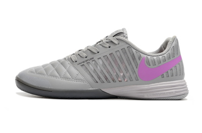 Men's Nike Lunar Gato 2 IC Indoor & Futsal Low-Tops Football Shoes - Grey/Purple/White