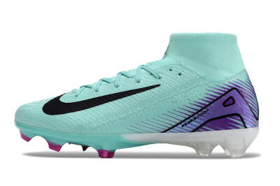 Men's Nike Air Zoom Mercurial Superfly 10 Elite FG Firm Ground High-Tops Football Boots - Jade/Black/Purple