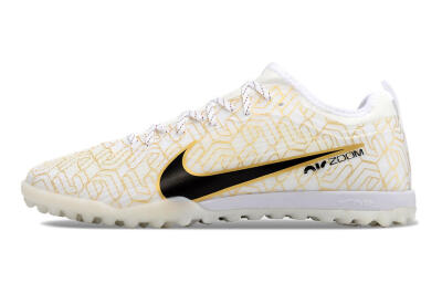 Men's Nike Air Zoom Mercurial Vapor 15 Pro TF Artificial Turf Low-Tops Football Shoes - White/Gold/Black