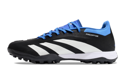 Men's Adidas Predator 24 Elite TF Artificial Turf Low-Tops Football Shoes - Black/White/Blue