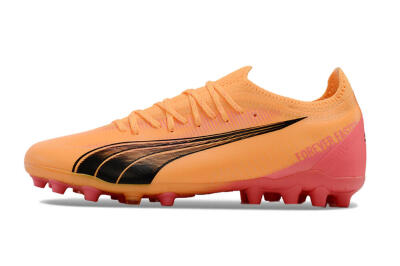 Men's Puma Ultra Ultimate MG Multi Ground Low-Tops Football Boots - Yellow/Black/Pink