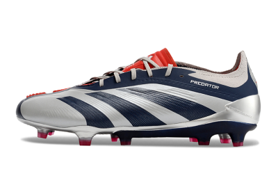 Men's Adidas Predator Accuracy Elite FG Firm Ground Low-Tops Football Boots - Silver/Blue/Red
