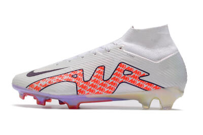 Men's Nike Air Zoom Mercurial Superfly 9 Elite FG Firm Ground High-Tops Football Boots - White/Red