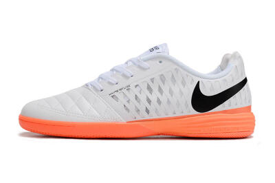 Unisex Nike Lunar Gato 2 IC Indoor & Futsal Low-Tops Football Shoes - White/Black/Orange