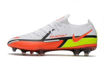 Men's Nike Phantom GT 2 Elite FG Firm Ground Low-Tops Football Boots - White/Red/Green