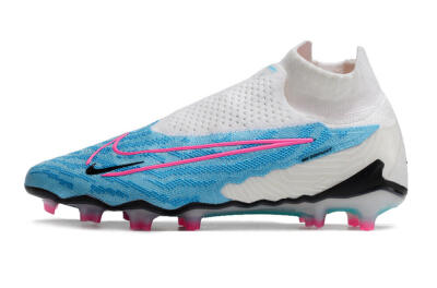 Men's Nike Phantom GX Elite DF FG Firm Ground High-Tops Football Boots - Blue/White/Pink