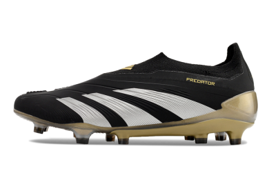 Men's Adidas Predator Accuracy+ FG Firm Ground Low-Tops Football Boots - Black/White/Gold