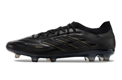 Men's Adidas Copa Pure 2+ FG Firm Ground Low-Tops Football Boots - Black/Gold/Blue