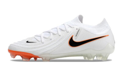 Men's Nike Phantom Luna Elite NU FG Firm Ground Low-Tops Football Boots - White/Black/Orange