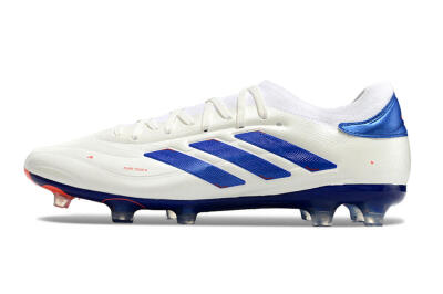 Men's Adidas Copa Pure 2+ FG Firm Ground Low-Tops Football Boots - White/Blue/Red