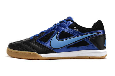 Men's Supre x Nike SB Gato IC Indoor & Futsal Low-Tops Football Shoes - Black/Blue/White