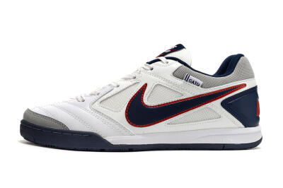 Men's Supre x Nike SB Gato IC Indoor & Futsal Low-Tops Football Shoes - White/Black/Red/Blue