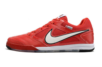 Men's Supre x Nike SB Gato IC Indoor & Futsal Low-Tops Football Shoes - Red/White/Black
