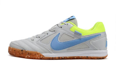 Men's Supre x Nike SB Gato IC Indoor & Futsal Low-Tops Football Shoes - Grey/Blue/Yellow