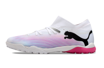 Men's Puma Future Ultimate TF Artificial Turf Low-Tops Football Shoes - White/Pink/Blue/Black