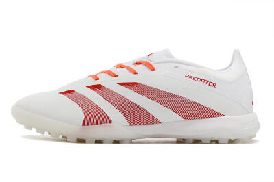 Unisex Adidas Predator 24 Elite TF Artificial Turf Low-Tops Football Shoes - White/Red