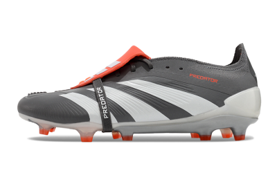 Men's Adidas Predator Elite Foldover Tongue FG Firm Ground Low-Tops Football Boots - Grey/Red/White